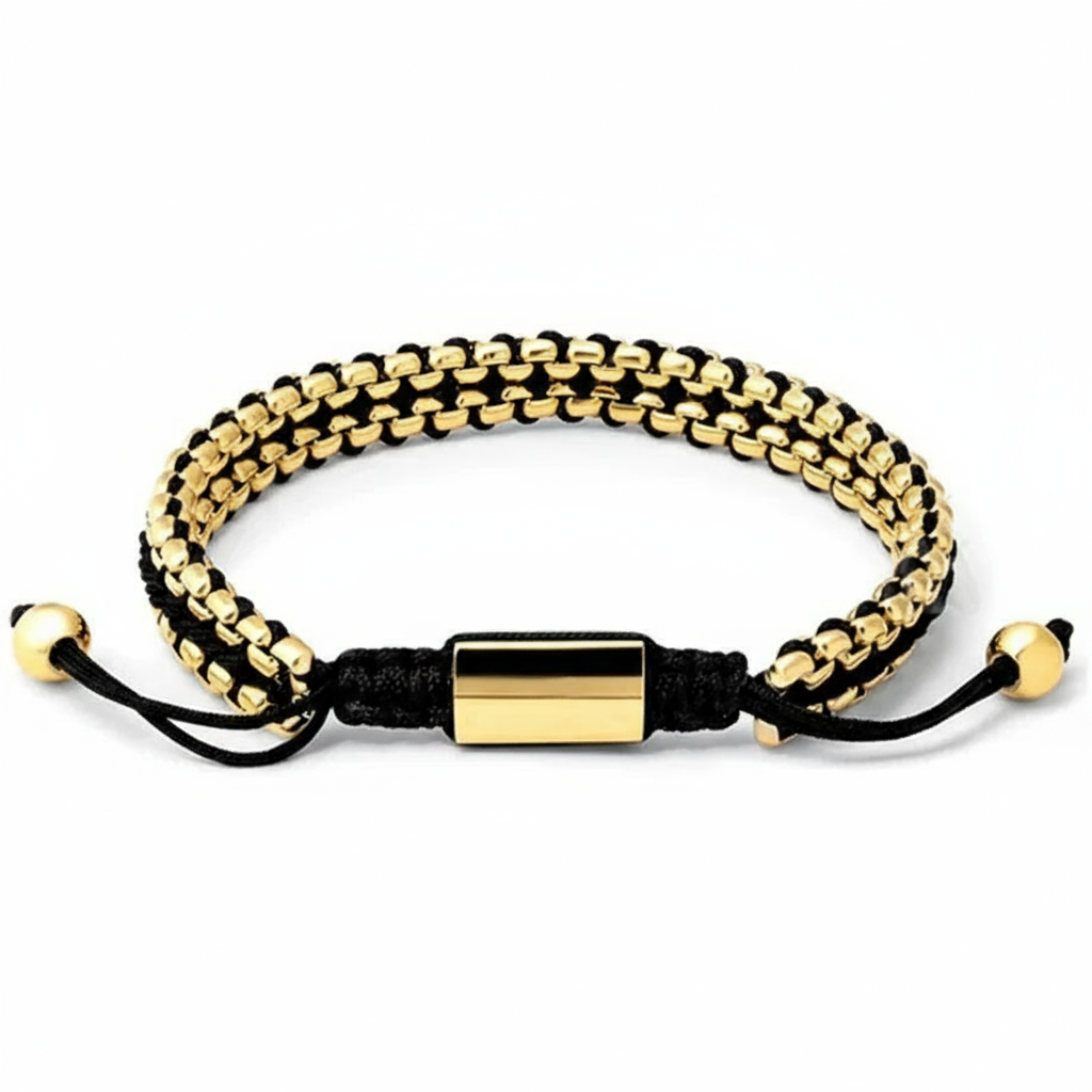 Bracelet  à chaînes perlées double couche, fabriqué à la main